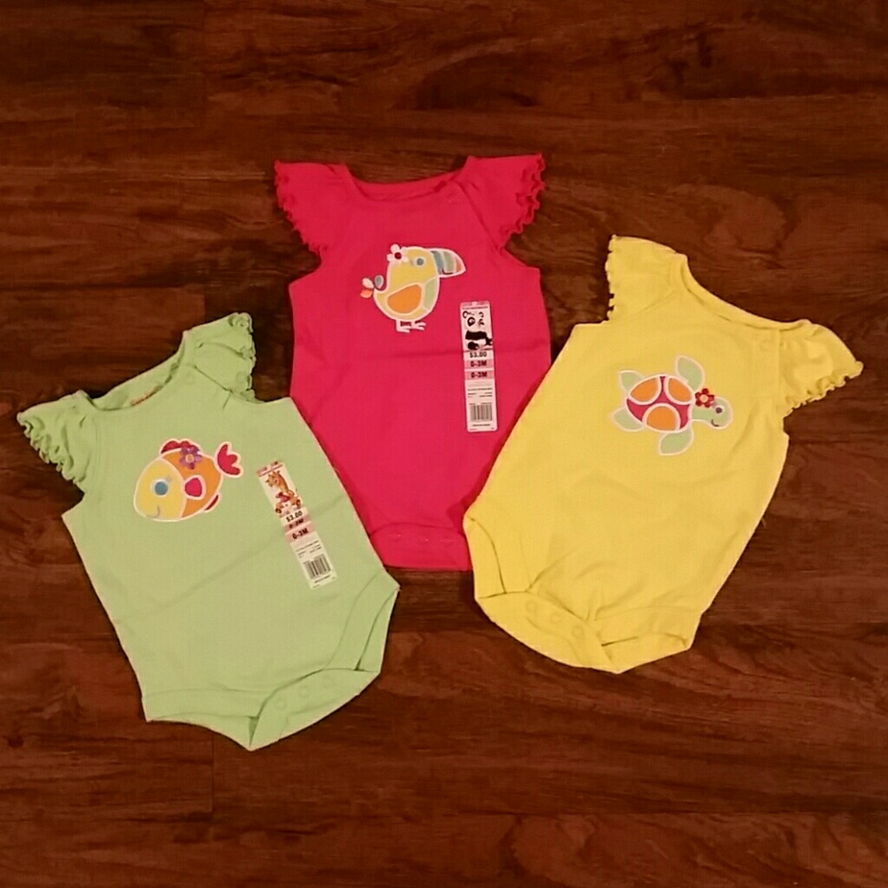 Summer Bodysuit Set (3) 0-3M